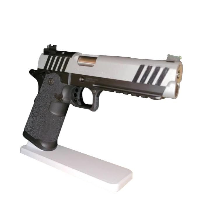 Hammy3DPrints Display Stand for 2011 | Handgun Holder Storage Rack (White, Standard (No Screws))