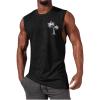 Alalaso Mens Summer Tank Tops Shirt Tropical Printed Sleeveless Shirts Fitted Muscle Tank Tops Sport Round Neck T-Shirt view 1
