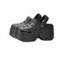9cm high Heel Toe Sandals, Thick Soled Beach Shoes, European Station Leopard Print, Worn on The Beach with a Feeling of Stepping on Feces, Hole Shoes for Women (6.5,Black,7) view 1
