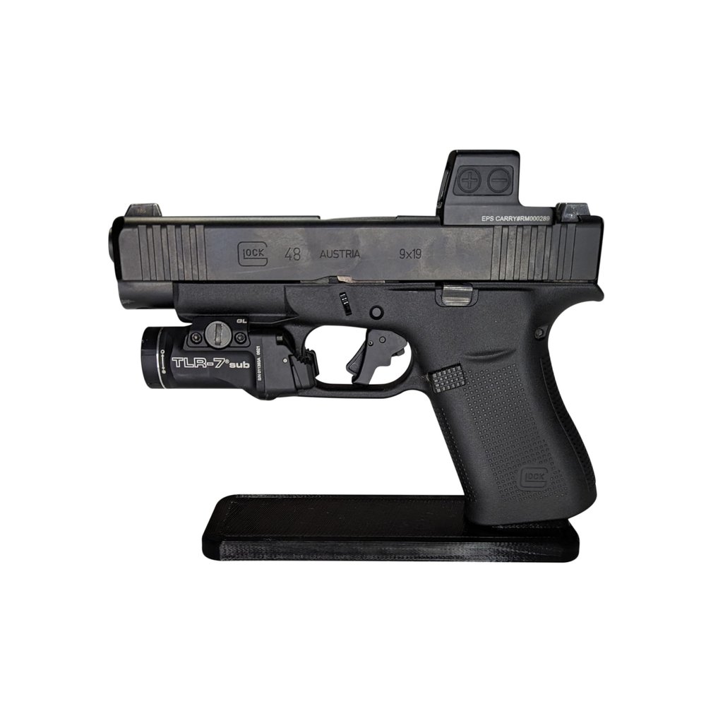 Hammy3DPrints Display Stand for Glock 43X / 48 | Handgun Holder Storage Rack (Standard (No Screws))