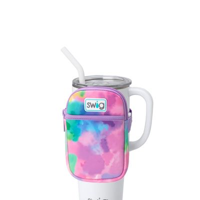 Swig Life Mega Mug Pouch, Water Bottle Bag with Adjustable Strap, Water Bottle Fanny Pack with Zippered Phone Pocket, Tumbler Accessories (Cloud Nine)