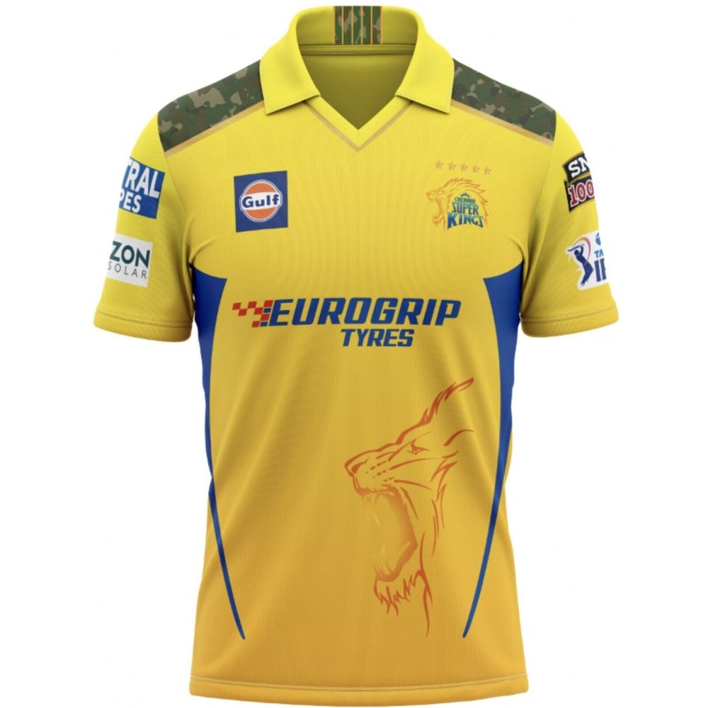Whitedot Chennai Super Kings 2024 IPL Cricket Fan Jersey - 100% Dryfit Polyester (CSK 2024-2XL-46) - Without Name Print, XX-Large