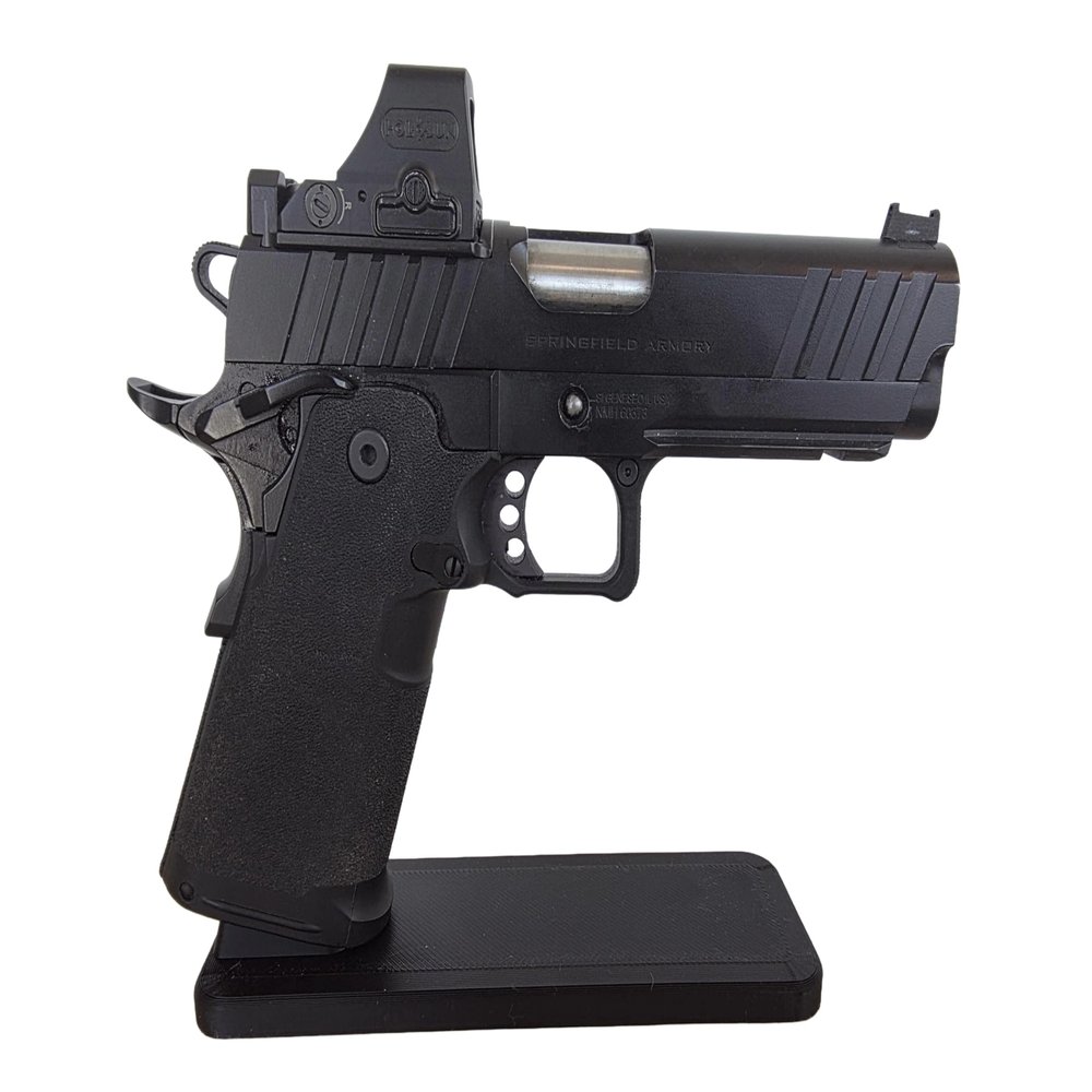 Hammy3DPrints Display Stand for 2011 | Handgun Holder Storage Rack (Black, Standard (No Screws))