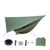 DINGHONG Camp Portable Mosquito Net Nylon Camping Hammock with Rain Fly Canopy Tarp for Outdoor Hanging Bed Sleeping Strong (Color : Green 1) view 1