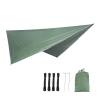DINGHONG Camp Portable Mosquito Net Nylon Camping Hammock with Rain Fly Canopy Tarp for Outdoor Hanging Bed Sleeping Strong (Color : Green 1) view 3