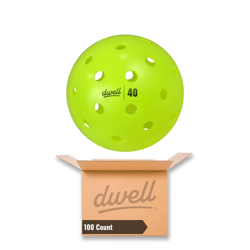 DWELL 40 Hole Pickleball Balls | Crack Resistant | for Outdoor Use | Official Ball of All Florida Pickleball | Bulk Pickle Balls (Pack of 100)