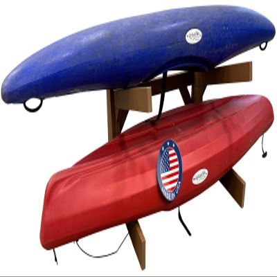 2-Place Poly Kayak Racks for Outdoor Storages, Recycled Plastic Free Standing SUP Paddle Board Kayaks, Surfboard Racks Storage System, Outdoor Sports Storage, Surfing Board Rack