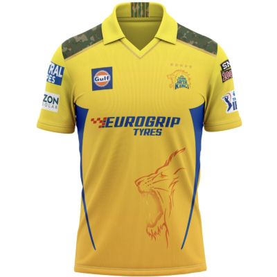 Chennai Super Kings 2024 IPL Cricket Fan Jersey - 100% Dryfit Polyester (CSK 2024-3XL-48) - Without Name Print
