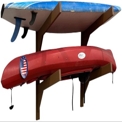2-Place Poly Kayak Rack for Garage, Wall Kayak Rack Holder, Recycled Plastic Free Standing Dock, Paddle Board Storage Racks, Surfboard Storage System for Garage and Outdoor Stand, Surfboard Stand