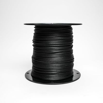Hercules Bulk Ropes Solid Braid Polyester Rope (Black, 1/4"" x 50')