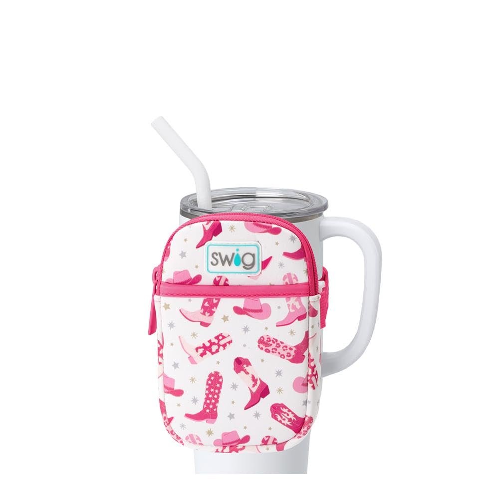 Swig Life Mega Mug Pouch, Water Bottle Bag with Adjustable Strap, Water Bottle Fanny Pack with Zippered Phone Pocket, Tumbler Accessories (Let's Go Girls)