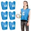 FORZA Pro Netball Bibs [7 Pack] | Full Netball Player Position Bib Pack Available in 7 Colors - Ideal for Schools & Clubs (Blue, Small) view 1
