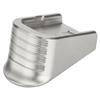 NDZ Performance Magazine Base Plate Finger Extension for Glock 43X 48 9mm Laser Engraved Anodized Aluminum in Silver, Made in The USA - Hammerhead Shark view 2
