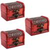AUEAR, 3 Pack Vintage Jewelry Boxes Small Treasure Chest Wooden Rings Case with Lock for Storing (Style C) view 1