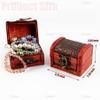 AUEAR, 3 Pack Vintage Jewelry Boxes Small Treasure Chest Wooden Rings Case with Lock for Storing (Style C) view 2