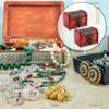 AUEAR, 3 Pack Vintage Jewelry Boxes Small Treasure Chest Wooden Rings Case with Lock for Storing (Style C) view 3