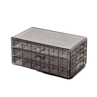 LGUANHJ Transparent Jewelry Storage Box - Jewelry Storage Box Tray, Suitable for Display Cabinets for Earrings, Necklaces, Bracelets (Brown)