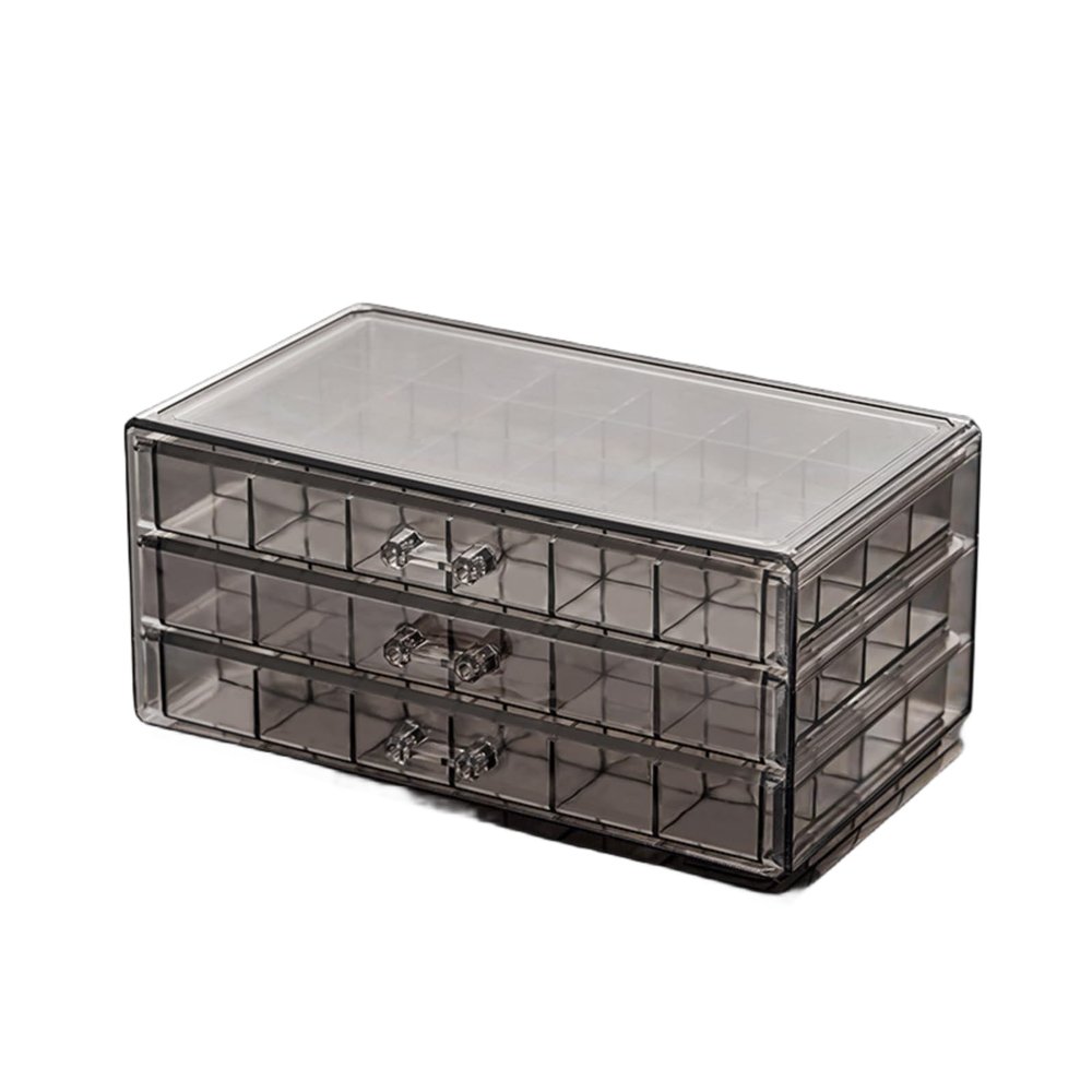 LGUANHJ Transparent Jewelry Storage Box - Jewelry Storage Box Tray, Suitable for Display Cabinets for Earrings, Necklaces, Bracelets (Brown)