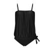 tuduoms Beachwear Women Summer Women's Blouson Bandeau Swimsuits Strapless Swim Tankini Top Tummy Control Bathing Suits with Bikini Bottoms Swimwear view 3