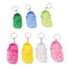 7Pcs Silicone Slipper Keychain, Mini Shoe Keyring Cute Rubber Beach Hole Sandals Key Ring Pendant for Backpacks Cars Handbags Gifts, 3x1.4in Multicolor view 1