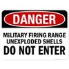 Danger Military Firing Range Unexploded Shells Do Not Enter Sign, 18x24 Inches, Rust Free .063 Aluminum, Fade Resistant, Made in USA by My Sign Center view 1