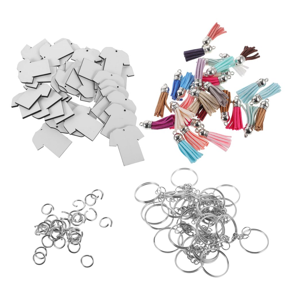 STOBOK 30 Sets Heat Transfer Pendant Luggage Tag Heat Transfer Keyring Thermal Transfer Blank Stamping Blank Engraving Blanks Sublimation Keychain Printing Key Rings Dog Tag Football, Picture 2