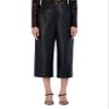 BCBG New York Women's Faux Leather Cropped Pant, Onyx view 1