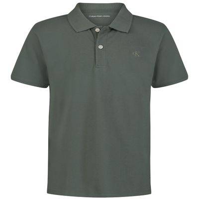 Calvin Klein Boys' Short Sleeve Micro Pique Solid Polo, ICY Pine, 18-20