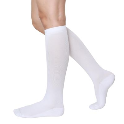 Compression Socks for Men and Women, 20-30 mmHG, Graduated Compression for Flight, Travel, Sports, Pregnancy, Running (White, X-Large)