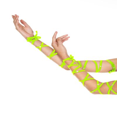 Rhinestones Arm Wraps Rave neon Glowing in The Dark
