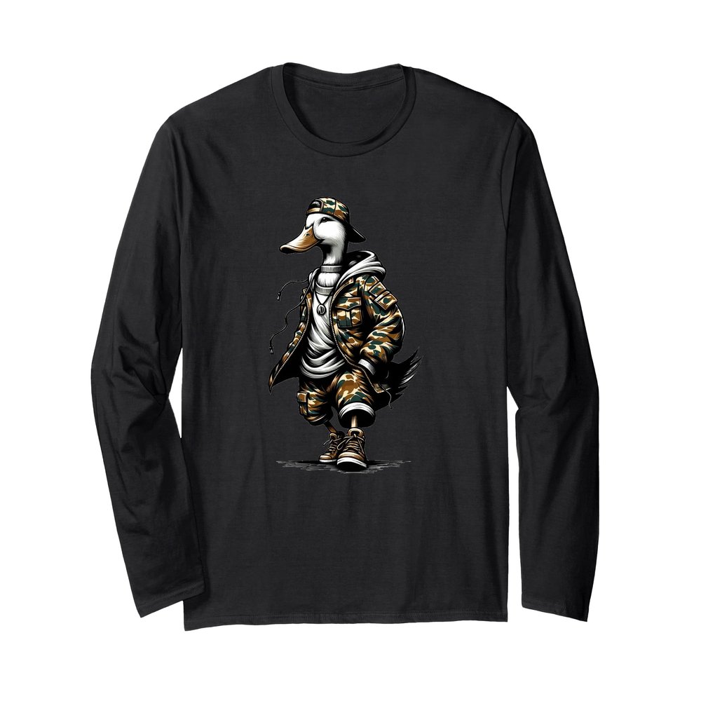 Commander Duck Camouflage Mallard for Duck Hunters Season Long Sleeve T-Shirt