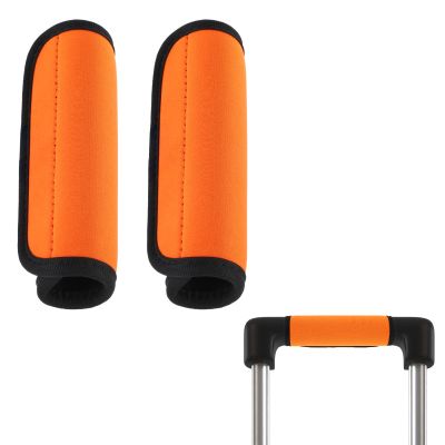 2Pack Luggage Handle Wrap for Suitcase Travel Essential Bright Orange Color Soft Luggage Identifiers for Suitcases Neoprene Material Comfortable Suitcase Handle Wraps for Traveling