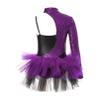 Agoky Kids Girls One Piece Unitard Ballet Dancewear Hip Hop Jazz Dance Costume Sparkly Gymnastics Leotard Purple A 16 Years view 3