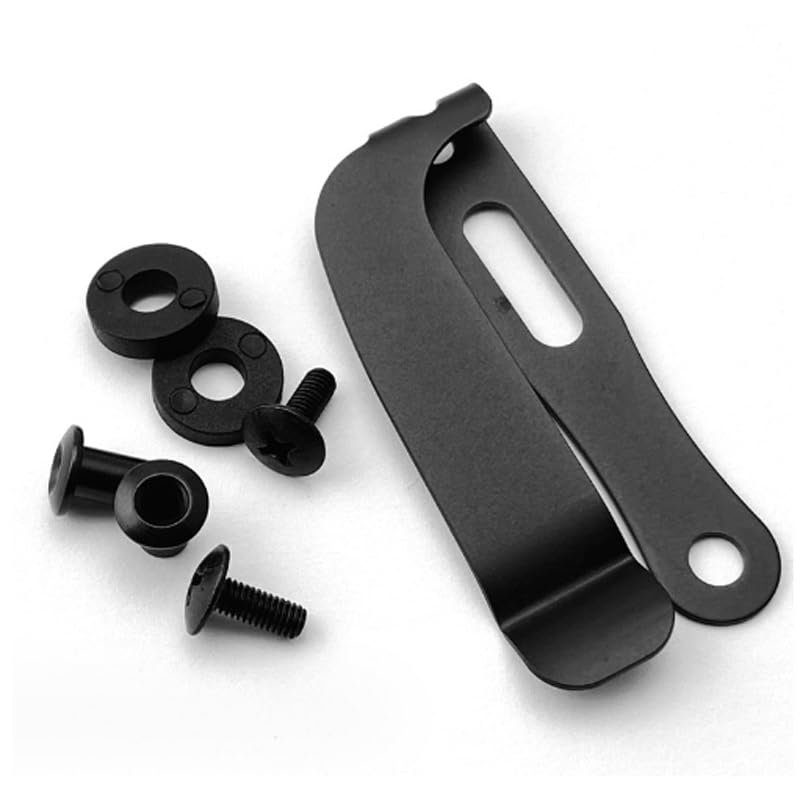 Echeson 1PC Deep Carry Pocket Clip with 2 Sets Screws Fits for Kydex Sheath and Leather Knife Case, Premium CNC Stainless Back Clip
