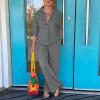 Women 2 Piece Cotton Linen Outfits Casual Loose 3/4 Sleeve Button Tops High Waist Wide Leg Pants Suit with Pockets view 2