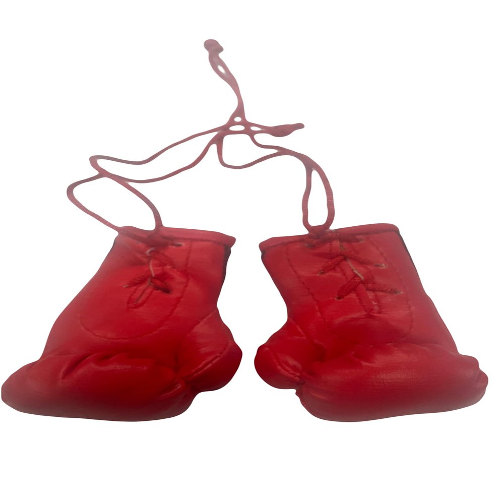 3 inch pro Boxing Mini Boxing Gloves Hanging hangable Decoration car Hanging Christmas Tree (Red)
