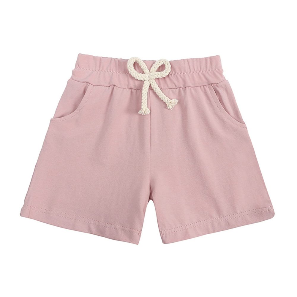 Baby-Boys and Toddler Boys Pull On Jogger Shorts Solid Summer Sport Shorts Active Shorts Casual (Pink, 6-12 Months)