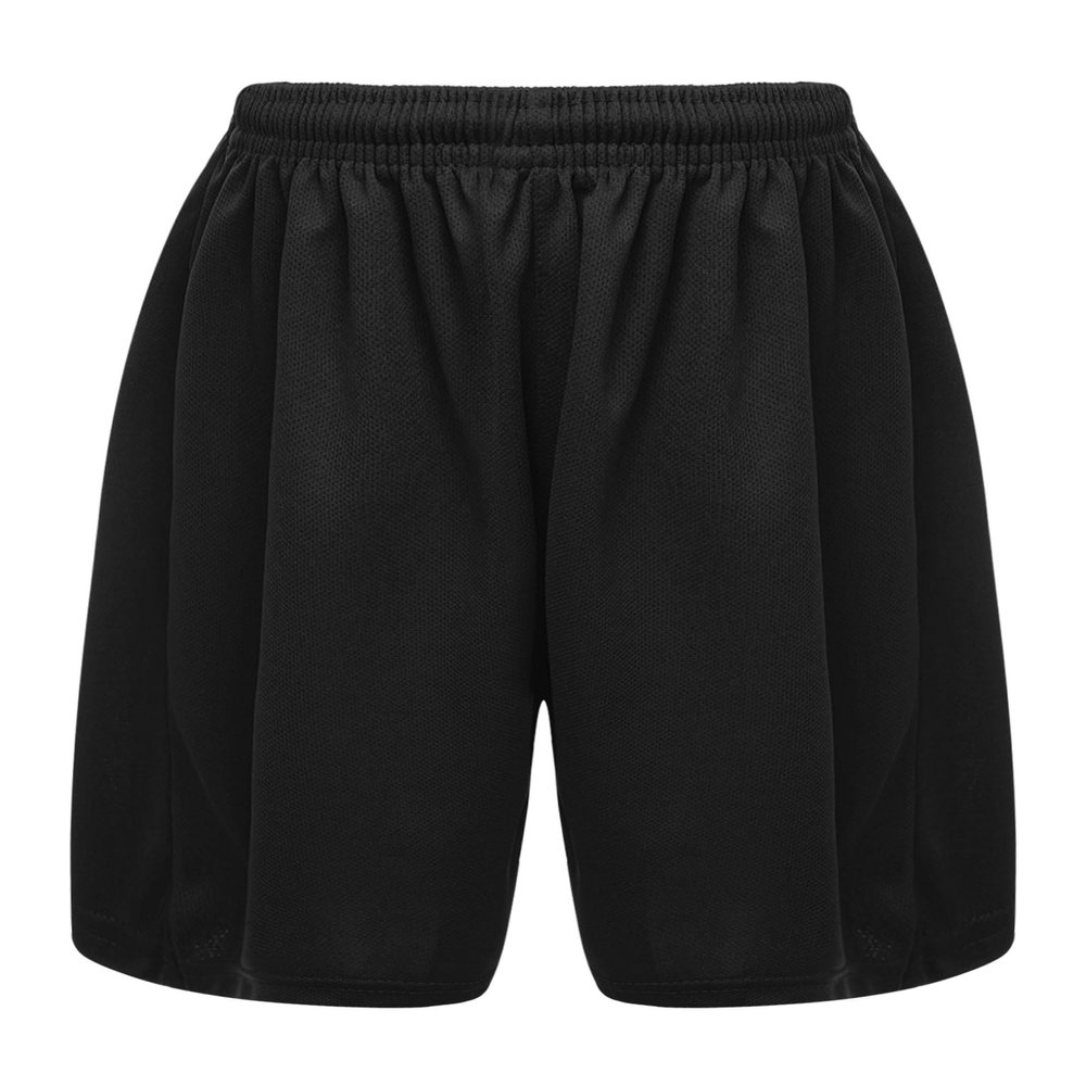 Hansber Kids Boys Girls Loose Athletic Sports Shorts Drawstring Elastic Waistband Performance Mesh Shorts Black 5-6