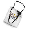 Bee Positive Happy Flower And Bee Cute Insect Pun Print Tote Bag view 2