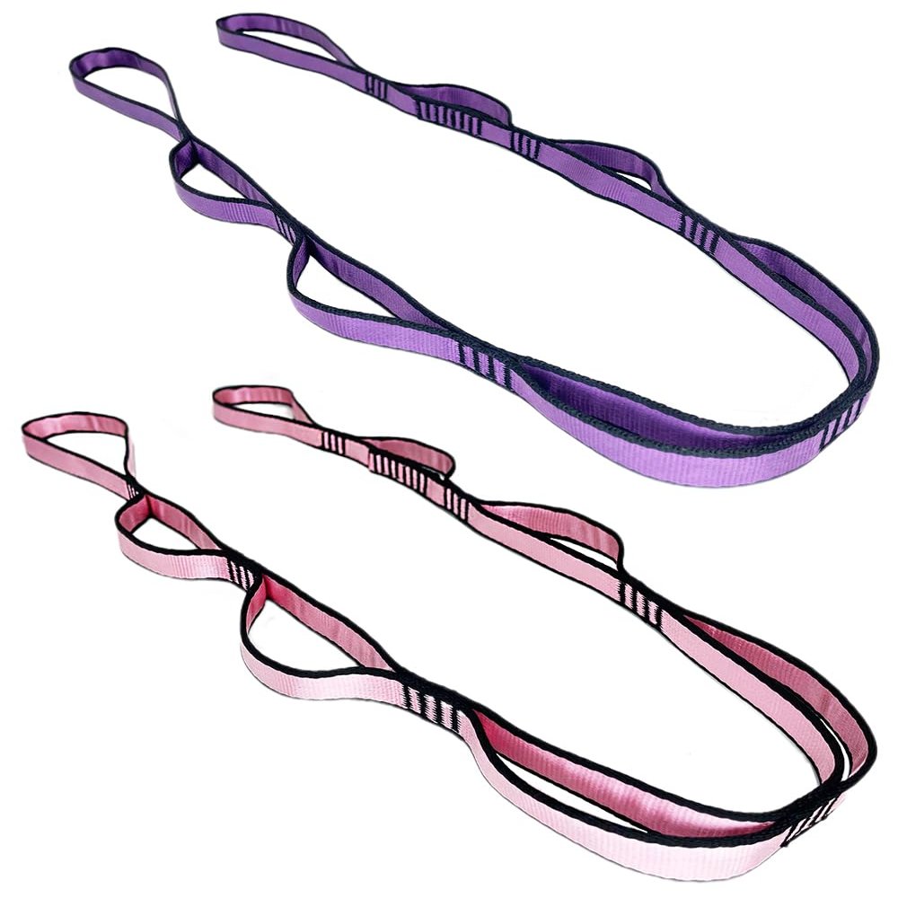 Bwilixiumei 2Pcs Daisy Chain Multipurpose Anti-Gravity Yoga Belt, Climbing Rope, Hammock Rope - 24KN Double-Layer Adjustable Nylon Strap