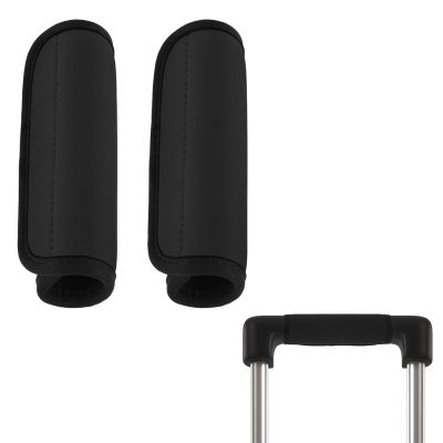 2Pack Luggage Handle Wrap For Suitcase Travel Essential Bright Black Color Soft Luggage Identifiers For Suitcases Neoprene Material Comfortable Suitcase Handle Wraps For Suitcase For Traveling
