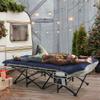 Fragess Portable Camping Cot, 32" Extra Wide Camping Cots for Everyone with Thick Cushion, Heavy Duty Sleeping Cot Holds Up to 600LBS, Cots for Sleeping, Rv, Beach, Patio, Office Naps(Blue) view 2