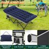 Fragess Portable Camping Cot, 32" Extra Wide Camping Cots for Everyone with Thick Cushion, Heavy Duty Sleeping Cot Holds Up to 600LBS, Cots for Sleeping, Rv, Beach, Patio, Office Naps(Blue) view 4