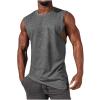 NineFit Basics Tanks for Men 2024 Big and Tall Graphic Sleeveless Shirts for Men Summer Casual Athletic Gym Workout Tank Tops Solid Loose Pullover Mens Loose fit t Shirts Gray L view 1