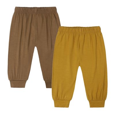 MYGBCPJS 2 Pack Toddler Boy Girl Bamboo Viscose Pants Baby Elastic Waist Trousers Infant Long Bloomers Ankle Length Bottoms