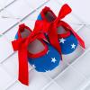4th of July Baby Girl Birthday Outfit American Romper+Ruffle Tulle Skirt+Headband+Shoes Independence (White, 6-9 Months) view 4