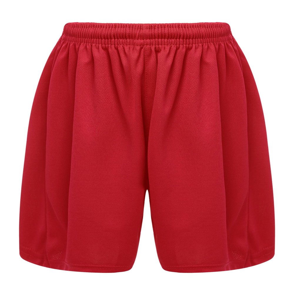 Hansber Kids Boys Girls Loose Athletic Sports Shorts Drawstring Elastic Waistband Performance Mesh Shorts Red 14-15