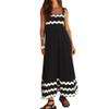 ABEWIP Summer Dresses for Women 2024 Rickrack Trim Spaghetti Straps Smocked Boho Flowy Loose A-Line Maxi Dress Black L view 1