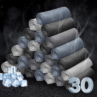 Honoson 70 Pcs Cooling Towel Bulk - Neck & Face Cool Chilly Towels Microfiber Breathable Sport Sweat Rag for Gym, Yoga, Travel, Camping, Running, Outdoor (Dark and Light Gray)