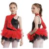 Agoky Kids Girls One Piece Unitard Ballet Dancewear Hip Hop Jazz Dance Costume Sparkly Gymnastics Leotard Red A 16 Years view 1